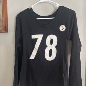 Pro Club Steelers Villanueva  Black Cotton long sleeved T-Shirt